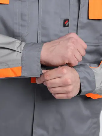 Костюм ДРАГА-2 с ПК (серый/св.серый/оранжевый)