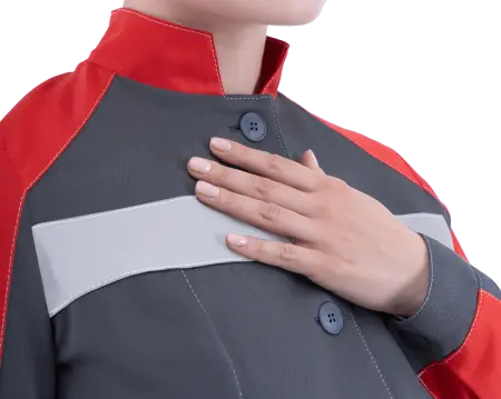 Халат РОУД женский (серый/красный)