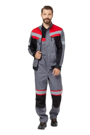 Костюм ПАМИР 2 с ПК (серый/черный/красный)