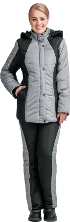Костюм УРАЛОЧКА женский зимний (черный/серый)