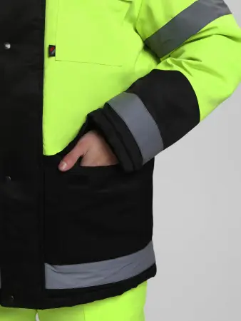 Костюм ДОРОЖНИК-УЛЬТРА зимний с ПК (лимонный/черный)