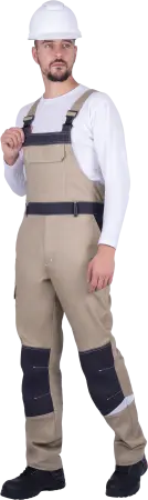 Полукомбинезон ТУРБО SAFETY (бежевый/т.серый)