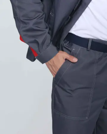 Костюм ФЛОФТ-1 ПРЕМИУМ СОП с БР (т.серый/серый/красный)