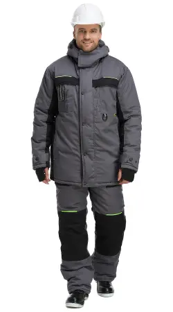 Куртка RONTA KR920 зимняя (т.серый/черный/лайм)