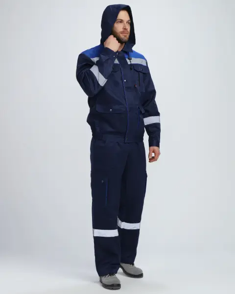 Костюм НЕЙЧ-2 СОП с капюшоном с ПК (т.синий/васильковый)