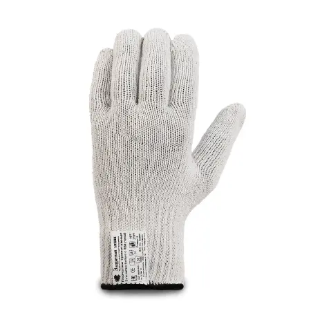Перчатки ЛЮКС рабочие трикотажные с ПВХ 6-нитей 7.5 класс (белый)