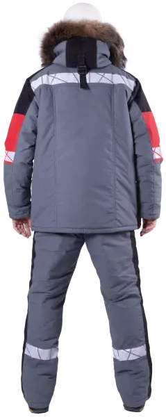 Куртка ХАЙ-ТЕК SAFETY зимняя (серый/чёрный/красный)