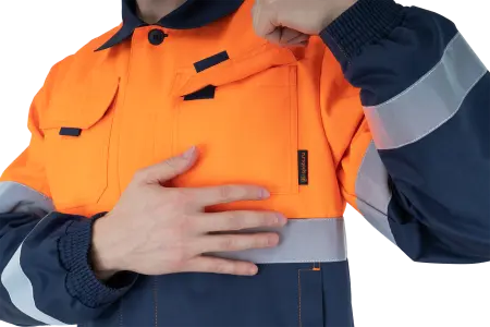 Костюм БРАЙТ сигнальный с ПК (оранжевый/синий)
