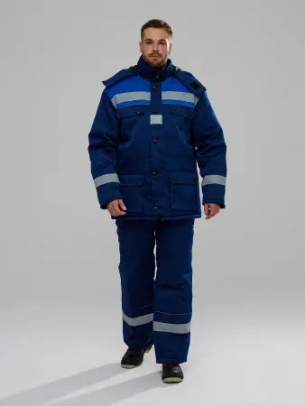 Костюм БУРЯ (Буран) зимний с ПК (т.синий/васильковый)