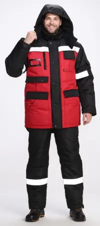 Костюм БЕРКОРТ-2 СОП К. зимний с ПК (черный/красный)