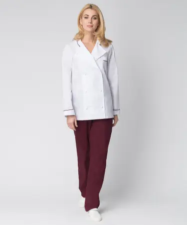 Костюм ГУРМАН женский (белый/бордовый)