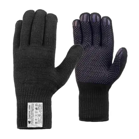 Перчатки ЛЮКС рабочие трикотажные с ПВХ 6-нитей (черный)