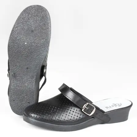 Сабо ЭМАНУЭЛА ПВХ ALMI 6802-00101 женские нат.кожа (черный)