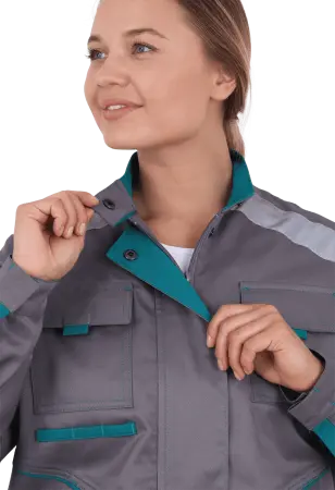 Костюм ГАЛАКТИКА женский с ПК (серый/бирюза)