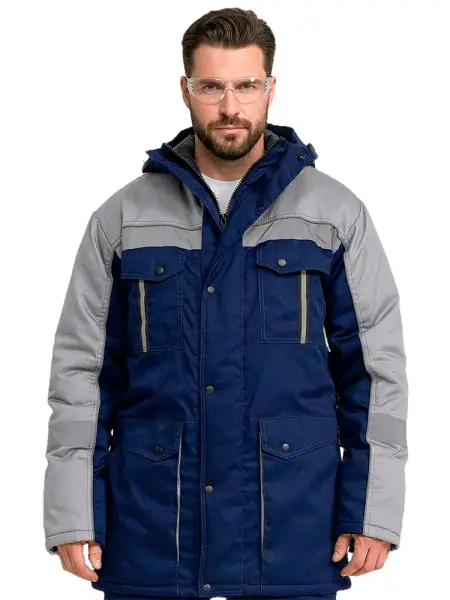 Костюм RONTA KS580 зимний с ПК (т.синий/св.серый)