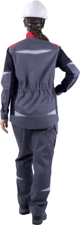 Куртка ТУРБО SAFETY женская (серый/чёрный/красный)