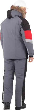 Куртка ХАЙ-ТЕК зимняя (серый/красный/черный)