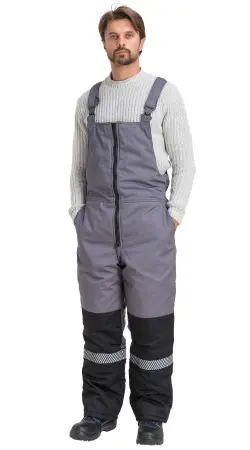 Полукомбинезон RONTA PL581 с СОП зимний (т.серый/красный/черный)