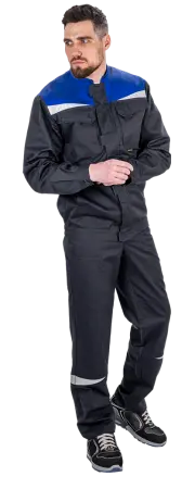 Костюм КМ-10 ЛЮКС АНТИСТАТ с ПК (т.синий/васильковый)