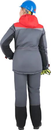 Костюм КМ-10 ЛЮКС жен. зимний c БР (серый/красный)