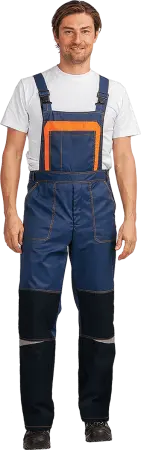 Костюм КМ-10 ЛЮКС с ПК (т.синий/оранжевый)