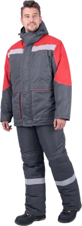 Костюм ЕНИСЕЙ зимний с ПК (серый/красный)