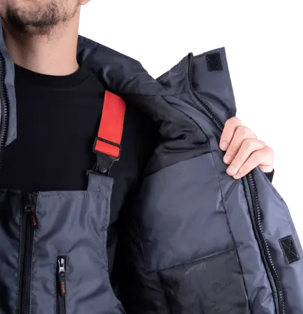 Куртка РОУД зимняя (т.серый/красный)