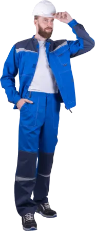 Костюм КМ-10 ЛЮКС летний с БР (василек/т.синий)