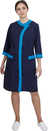 Халат САКУРА женский (т.синий/голубой)