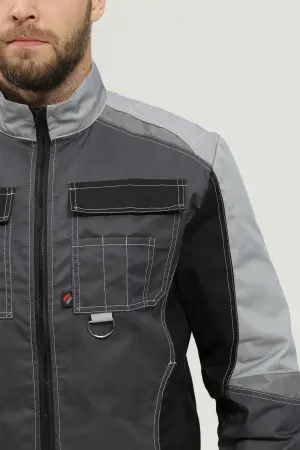 Костюм ВЕКТРОН-2 с ПК (т.серый/св.серый/черный)