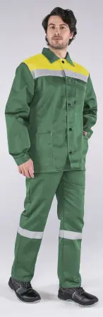 Костюм СТАНДАРТ СОП усиленный с БР (зеленый/желтый)