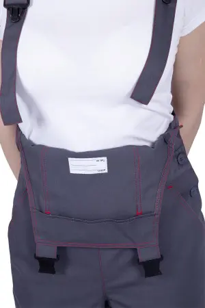 Полукомбинезон ХАЙ-ТЕК SAFETY женский (серый/красный)