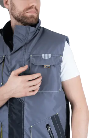 Жилет ЭДВАНС зимний (серый/т.серый/лимонный)