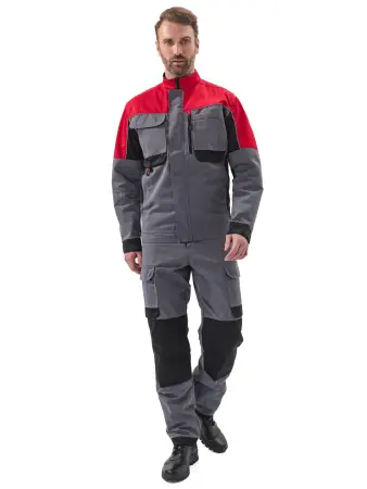 Костюм ГОРОД с БР (т.серый/черный/красный)