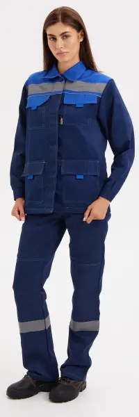 Костюм НОВА женский с БР (синий/васильковый)