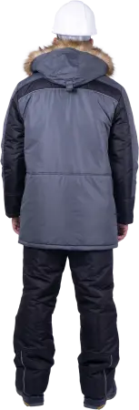 Куртка СКАНДИНАВИЯ ЛЮКС зимняя (серый/чёрный)