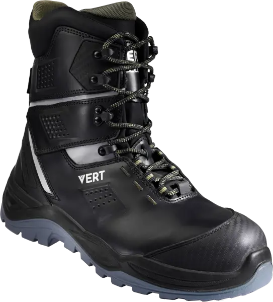 Ботинки VERT ПУ/ТПУ высокий берец кожаные с КП и КС (черный)
