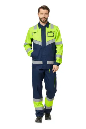 Костюм ИЛИОН сигнальный с БР (желтый/т.синий) Костюм ИЛИОН сигнальный с БР (желтый/т.синий)