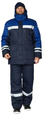 Костюм АНТИСТАТ антистатический зимний с БР (т.синий/васильковый)