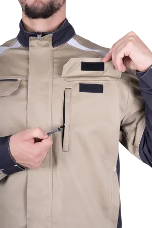 Куртка ТУРБО SAFETY (бежевый/т.серый) Куртка ТУРБО SAFETY (бежевый/т.серый)