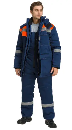 Куртка RONTA KR241 зимняя (т.синий/оранжевый)