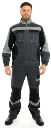 Костюм ФОРМУЛА КОТТОН ФП2 с ПК (т.серый/св.серый/черный)
