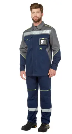 Костюм ПОДРЯД с БР (синий/серый)