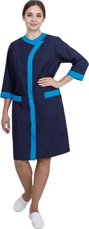 Халат САКУРА женский (т.синий/голубой)