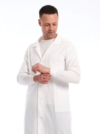 Халат медицинский Бязь ГОСТ (белый) мужские медицинские