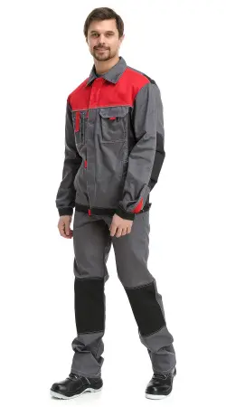 Костюм RONTA KS212 с ПК (т.серый/красный/черный)