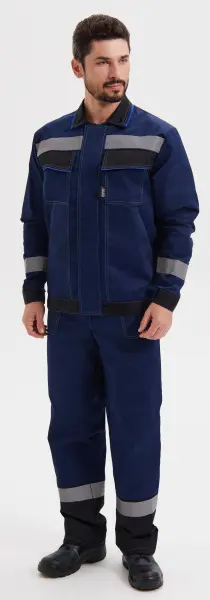 Костюм СИСТЕМА с БР (т.синий/черный/василек)