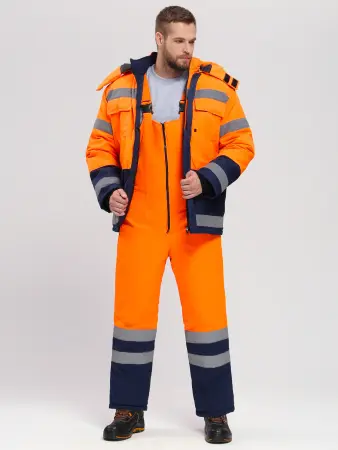 Костюм ДОРОЖНИК-УЛЬТРА зимний с ПК (оранжевый/т.синий)