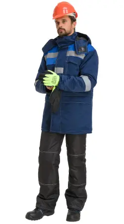 Куртка RONTA KR241 зимняя (т.синий/васильковый)