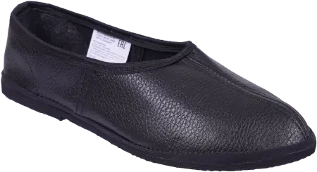 Тапочки нат.кожа закрытые микропора (черный)